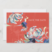 Chrysanthemum Wedding Save the Date Einladungen (Vorderseite)