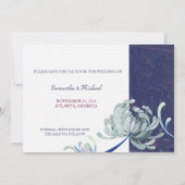 Chrysanthemum Wedding Save the Date Einladungen (Rückseite)