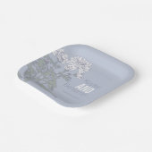 Chrysanthemum white Blume Hochzeitspapier Teller (Gewinkelt)