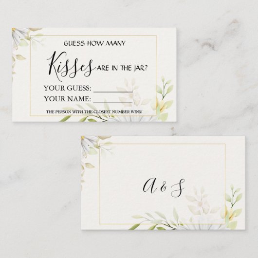 Chrysanthemum Wie viele Küsse Brautparty Platzkarte (Vorne/Hinten)