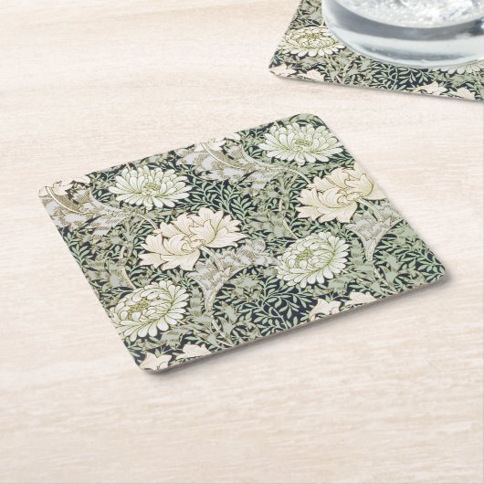 Chrysanthemum, William Morris Rechteckiger Pappuntersetzer (angewinkelt)