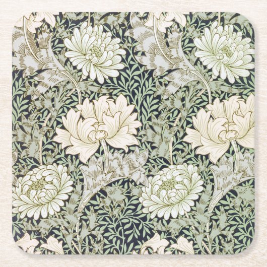 Chrysanthemum, William Morris Rechteckiger Pappuntersetzer (Vorderseite)