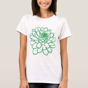 Chrysanthemum Zeichnend - Gras grün T-Shirt