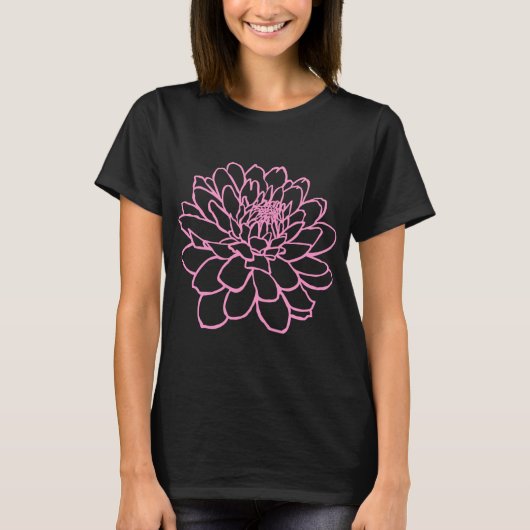 Chrysanthemum Zeichnend - rosa T-Shirt (Vorderseite)