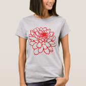 Chrysanthemum Zeichnend - Rot T-Shirt (Vorderseite)