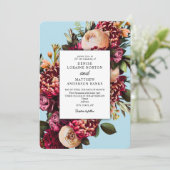 Chrysanthemum zu Spun Sugar Blue Einladung (Stehend Vorderseite)