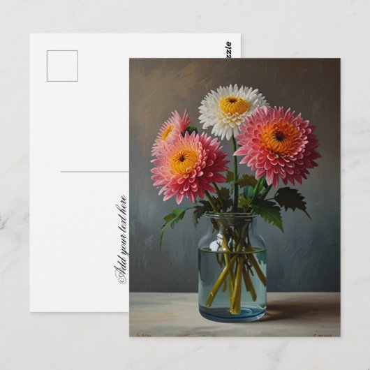 ChrysanthemumBlume Postkarte (Vorne/Hinten)