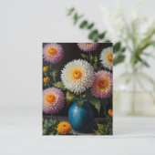 ChrysanthemumBlume Postkarte (Stehend Vorderseite)
