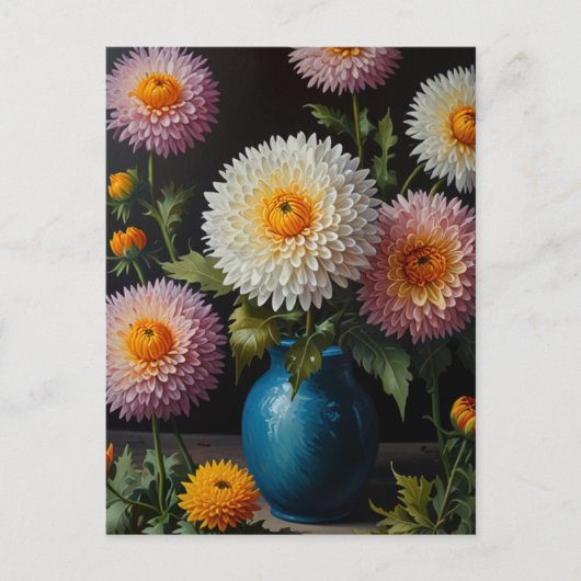 ChrysanthemumBlume Postkarte (Vorderseite)