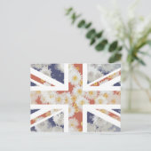 Chrysanthemums Blume Union Jack British (UK) Flag Postkarte (Stehend Vorderseite)