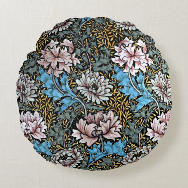 Chrysanthemums Cushions Rundes Kissen (Vorderseite)