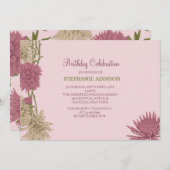 Chrysanthemums Floral Einladung (Vorne/Hinten)