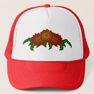 Chrysanthemums Motif Truckerkappe