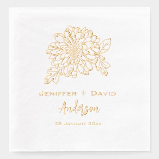 Chrysanthemums Personalized wedding,bridal shower Servietten Mit Folie (Vorderseite)