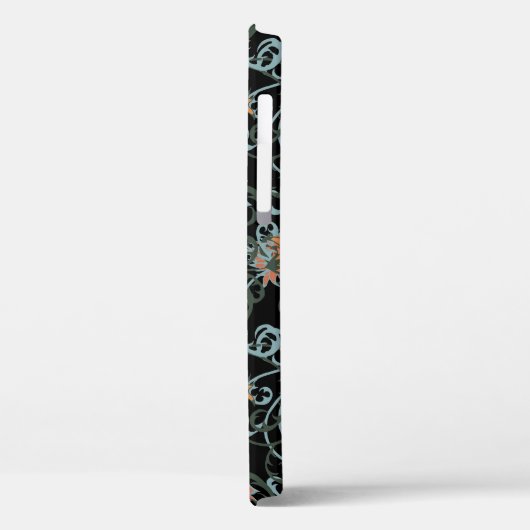 Chrysanthemums Schwarzer Hintergrund, floral Vinta Case-Mate iPhone Hülle (Rückseite / Links)