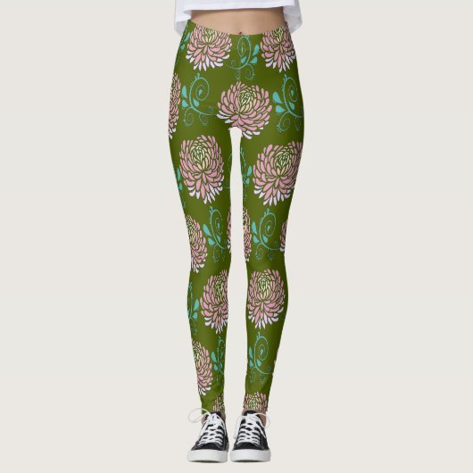 chrysanthemums swirls leggings (Vorderseite)