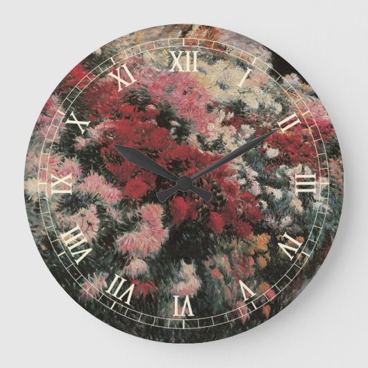 Chrysanthemums von Dennis Bunker Miller, Fine Art Große Wanduhr (Vorderseite)