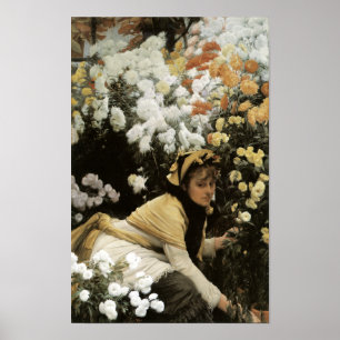 Chrysanthemums von James Tissot Fine Art Print Poster