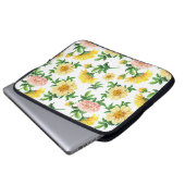 Chrysanthemums Wasserfarbe: Nahtloses Blumendesign Laptopschutzhülle (Vorne Knopf)