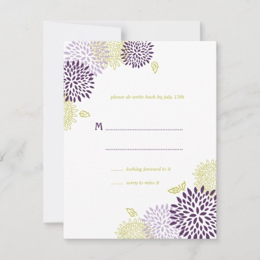 Chrysanthemums Wedding RSVP (Vorderseite)