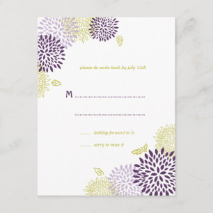 Chrysanthemums Wedding RSVP Karte