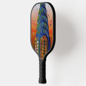 Chrysler Gebäude #5 - Psychedelic Style Pickleball Schläger (Links)