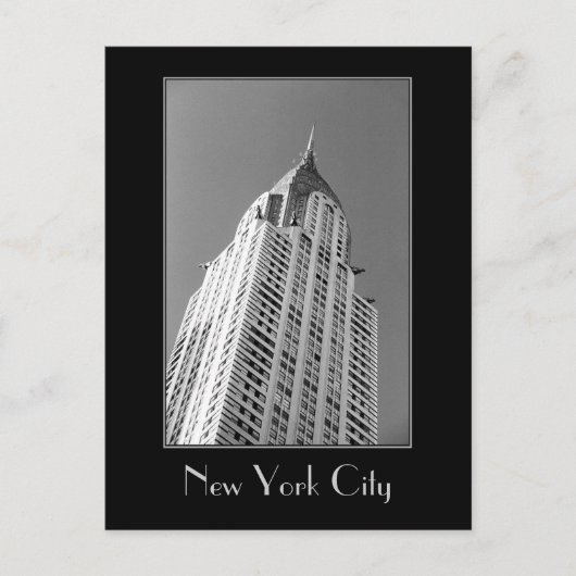 Chrysler Gebäude B&W Postcard Postkarte (Vorderseite)