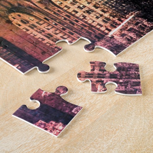 Chrysler-Gebäude - Farbe Splattered - New York Puzzle (Seite)