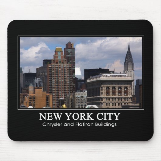 Chrysler-Gebäude, Flatiron mit Wolken 2C Mousepad (Vorne)