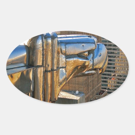 Chrysler Gebäude: Gargoyle Ovaler Aufkleber (Vorderseite)