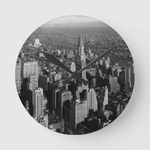Chrysler Gebäude New York Manhattan Runde Wanduhr