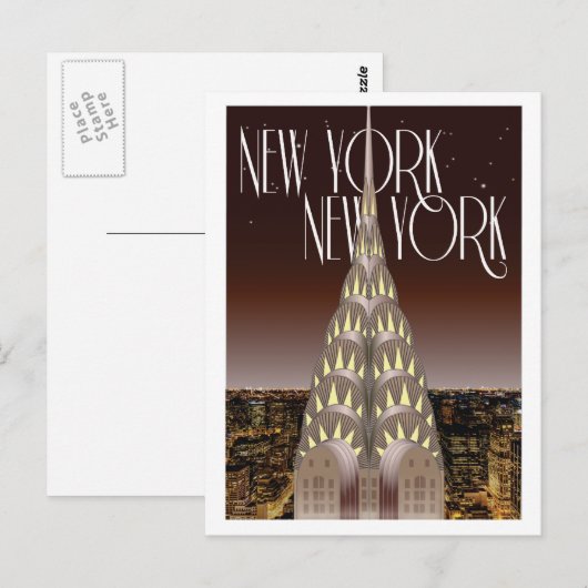 Chrysler-Gebäude Postkarte (Vorne/Hinten)