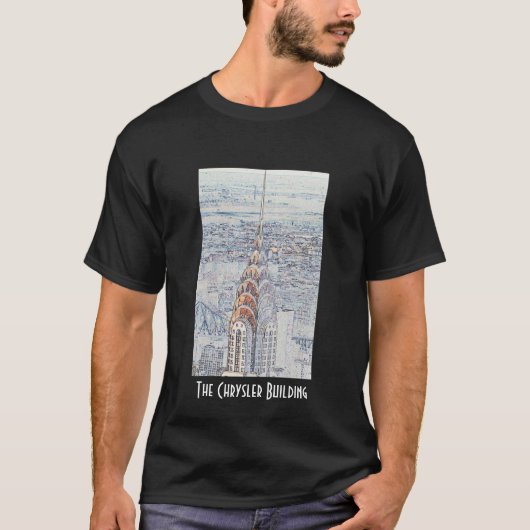 Chrysler-Gebäude-Schwarz-T - Shirt (Vorderseite)