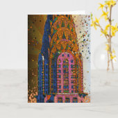 Chrysler-Gebäude-Spitzen-Nahaufnahme #1 Karte (Gelbe Blume)