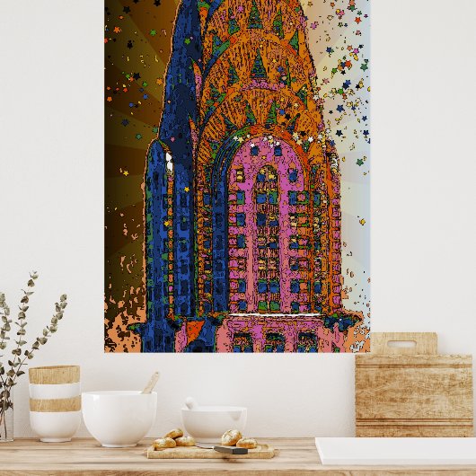 Chrysler Gebäude Top Closeup #1 Poster (Küche)