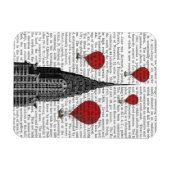 Chrysler Gebäude und Red Hot Air Balloons Magnet (Horizontal)