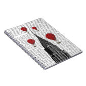 Chrysler Gebäude und Red Hot Air Balloons Notizblock (Rechte Seite)