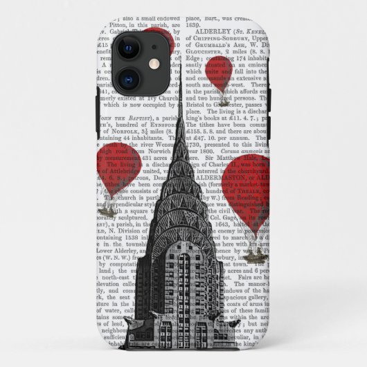Chrysler-Gebäude und Rot - Heißluft-Ballone Case-Mate iPhone Hülle (Rückseite)