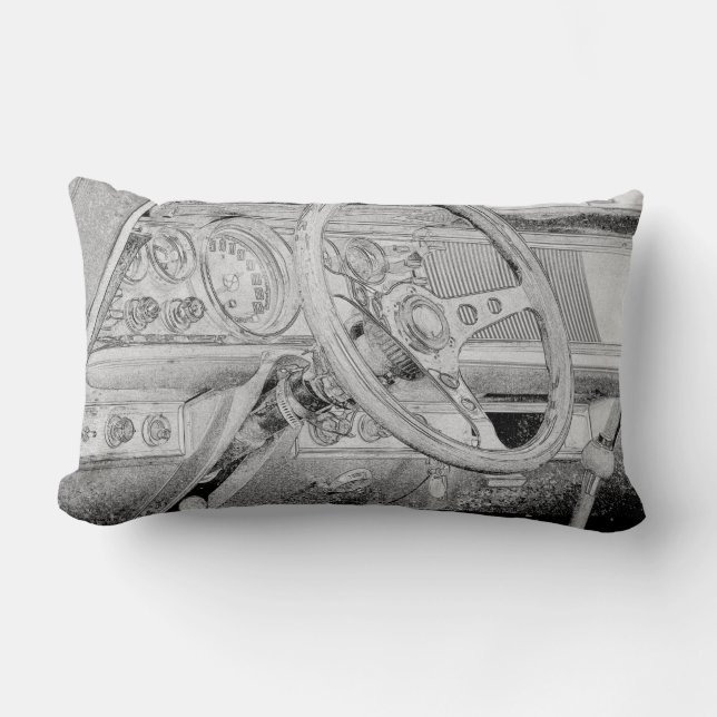 Chrysler New Yorker Dashboard Wheel Sketch Cushion Lendenkissen (Vorderseite)