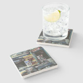 Chrysocolia Morning, Gewerkschaft Square, NYC Steinuntersetzer (Seitenansicht)