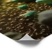 Chrysoprase Macro, lebendiger grüner Edelstein Poster (Ecke)