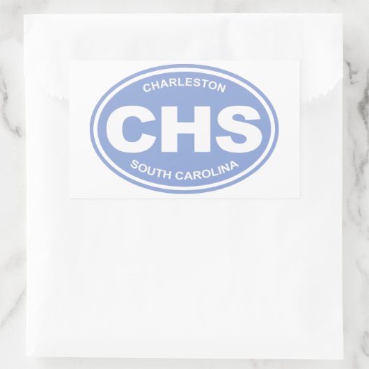 CHS (Charleston SC) Rechteckiger Aufkleber (Tasche)
