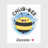 Chub-Bee Funny Chubby Bee Pun Aufkleber (Blatt)