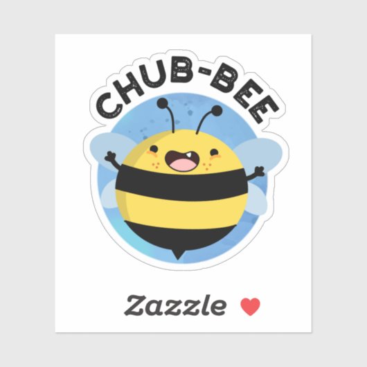 Chub-Bee Funny Chubby Bee Pun Aufkleber (Blatt)
