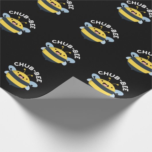 Chub-bee Funny Chubby Bee Pun Dark BG Geschenkpapier (Ecke)