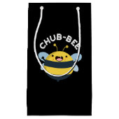 Chub-bee Funny Chubby Bee Pun Dark BG Kleine Geschenktüte (Vorderseite)