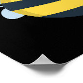 Chub-bee Funny Chubby Bee Pun Dark BG Poster (Ecke)