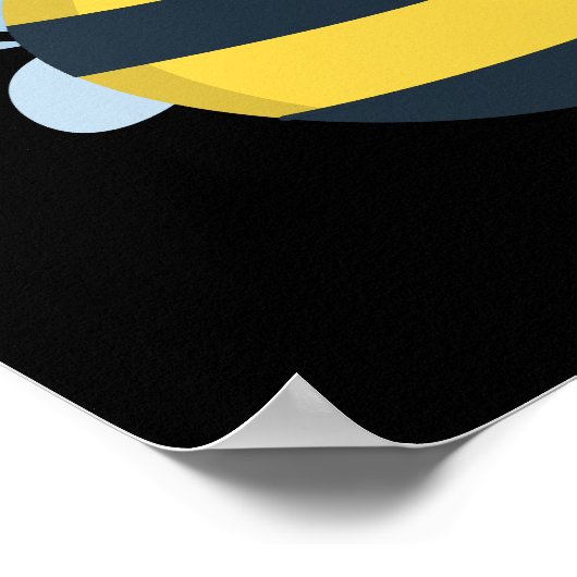 Chub-bee Funny Chubby Bee Pun Dark BG Poster (Ecke)