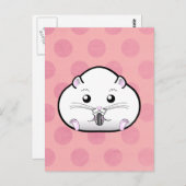 Chubby All White Russian Zwarf Hamster Postkarte (Vorne/Hinten)