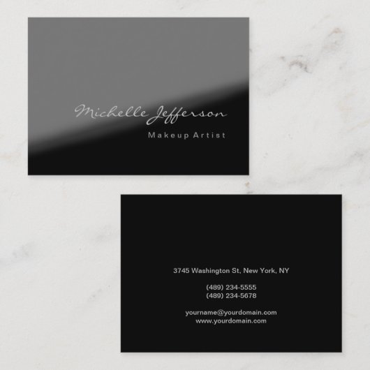 Chubby Artist Gray Schwarz-weiße Visitenkarte (Vorne/Hinten)